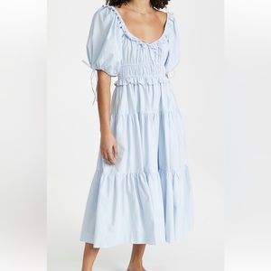 En Saison Poplin Tiered Midi Dress